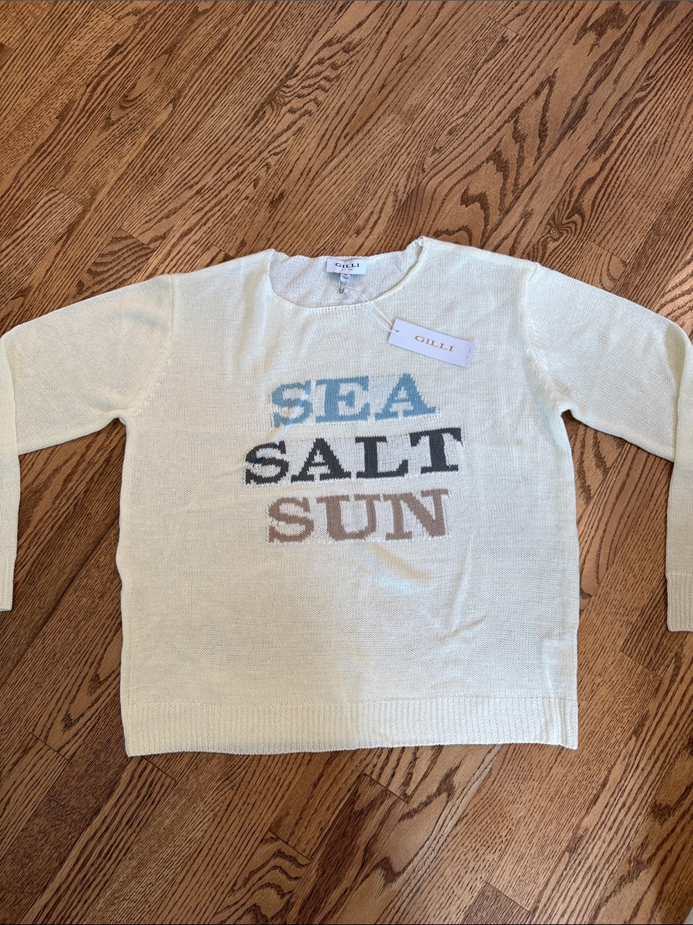 Gilli Cream 'SEA SALT SUN' Graphic Crewneck Sweater